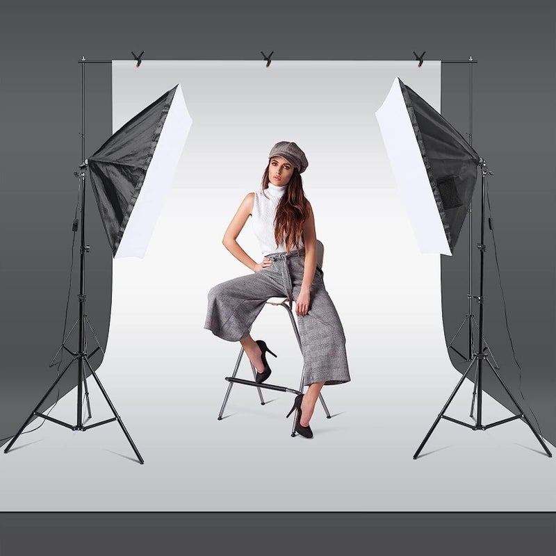 TDOO Softbox Photography Lighting Kit, Professional Photo Studio Lighting with 2x20x27.5in Soft Box | 2X 380W 3000-7000K E27 LED Bulb,Continuous Lighting Kit for Video Recording, Portraits Shooting - Image 2