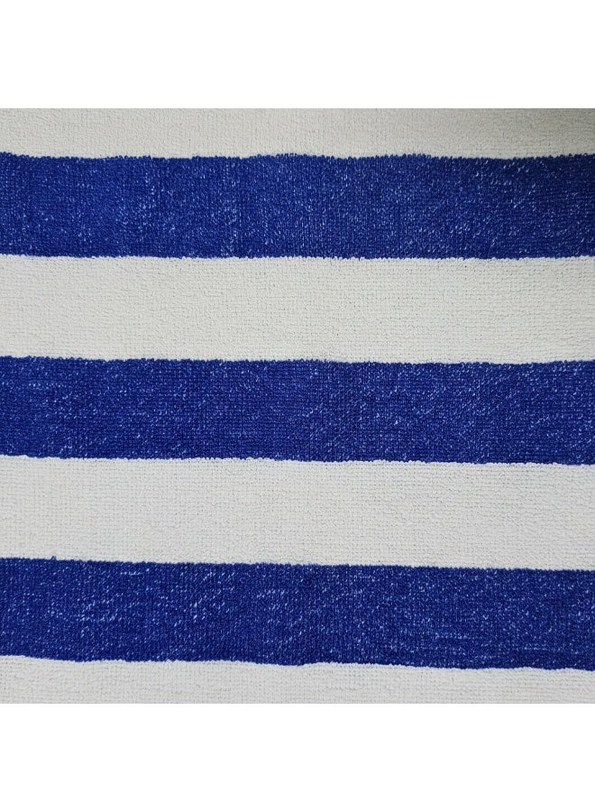 Fabienne 2-Pc Cabana Stripe Bath Towels 70x140cm Lightweight Cotton Towel Blue Quick Dry & Soft Beach Towel Budget-Friendly & Durable - Image 2