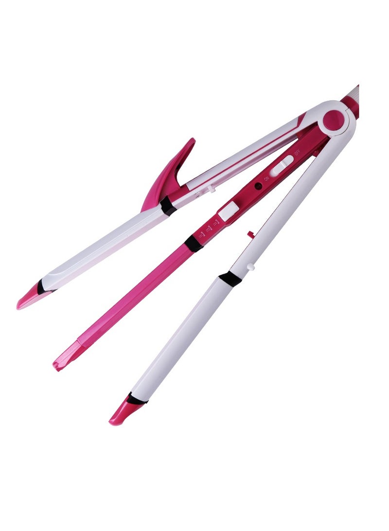 Kemei 2-in-1 Hair Straightener & Curler – Professional Styling Tool with Ceramic Plates Multicolour - Image 3