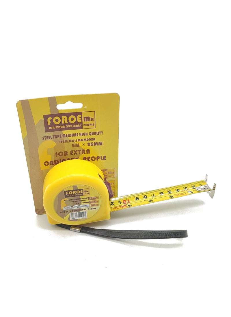 FORCE Force tape measure 5 meters 25 mm  yellow  - Image 1