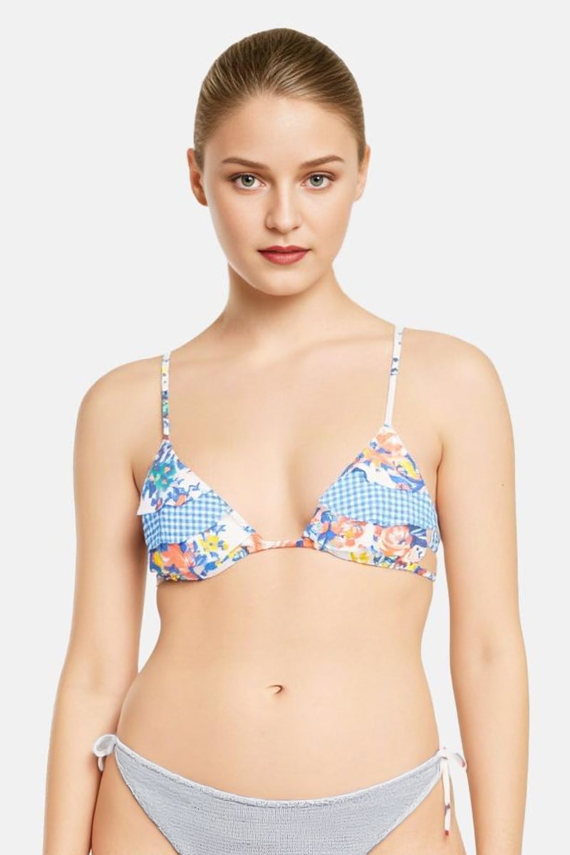 Billabong Women Floral Print Bikini Top, Multicolor - Image 1