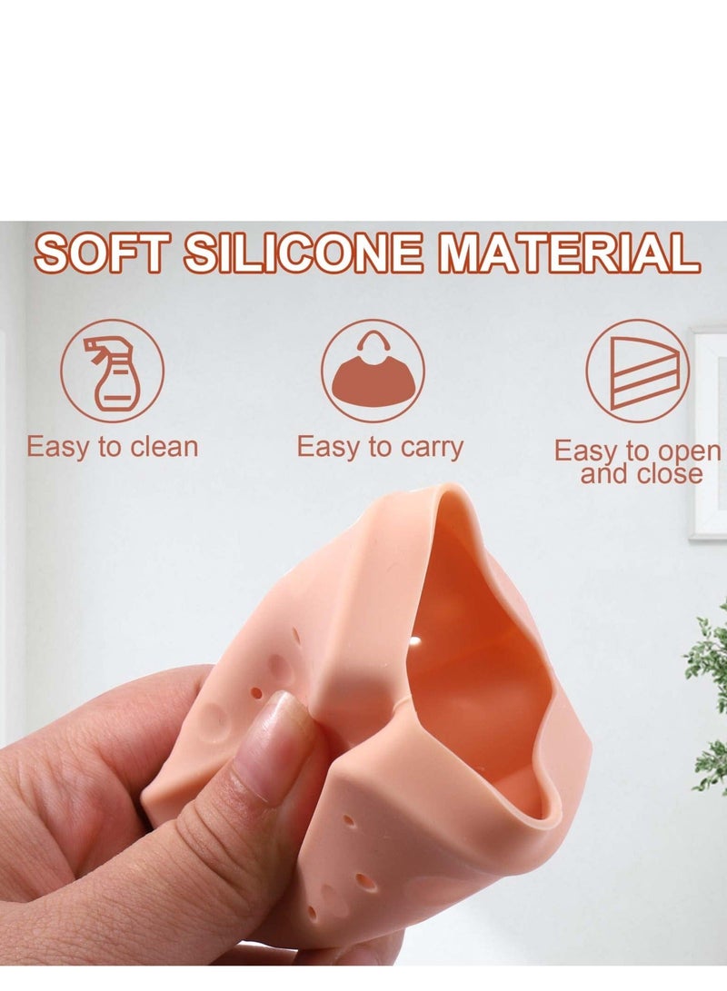 Silicone Powder Puff Case, Portable Cosmetic Blender Travel Drying Beauty Egg Storage Box Container, Makeup Protective Carrying Container (Pink, 1 Pack) - Image 5