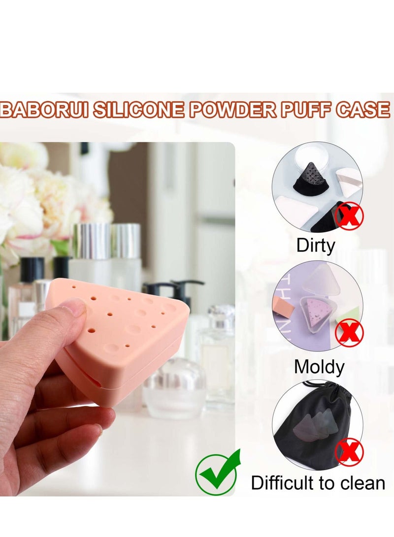 Silicone Powder Puff Case, Portable Cosmetic Blender Travel Drying Beauty Egg Storage Box Container, Makeup Protective Carrying Container (Pink, 1 Pack) - Image 4