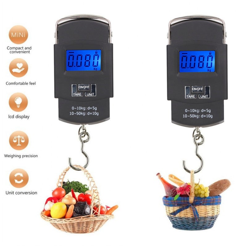 Luggage Scale: 50kg Max Capacity High Accuracy - Clear Multi-Unit Digital Display Lightweight Compact Ergonomic Design for Travel Household Shopping Outdoor Use - Image 5