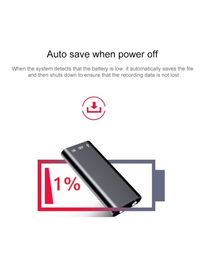 3 in 1 Mini Voice Recorder + 8GB Flash Disk + MP3 Player(Black) - Image 5