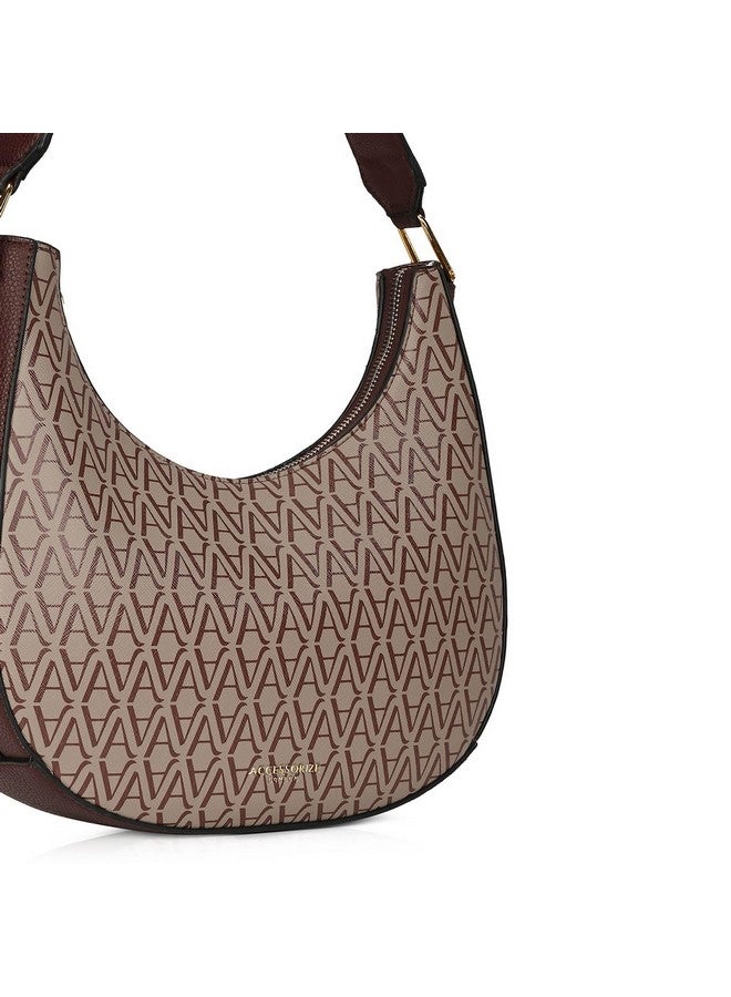 Accessorize London Women's Amara Monogram Hobo Bag I Shoulder Bag For Ladies| Ladies purse | Stylish Shoulder Bag | Ladies Gift - Image 5