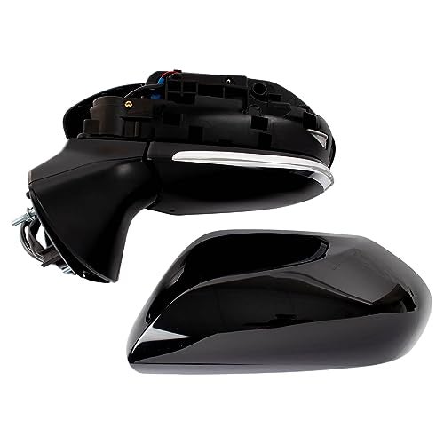 TRQ Driver Side Power Heated Mirror Smooth Black Paint to Match Compatible with 2019-2021 Toyota Avalon TO1320404 - Image 3