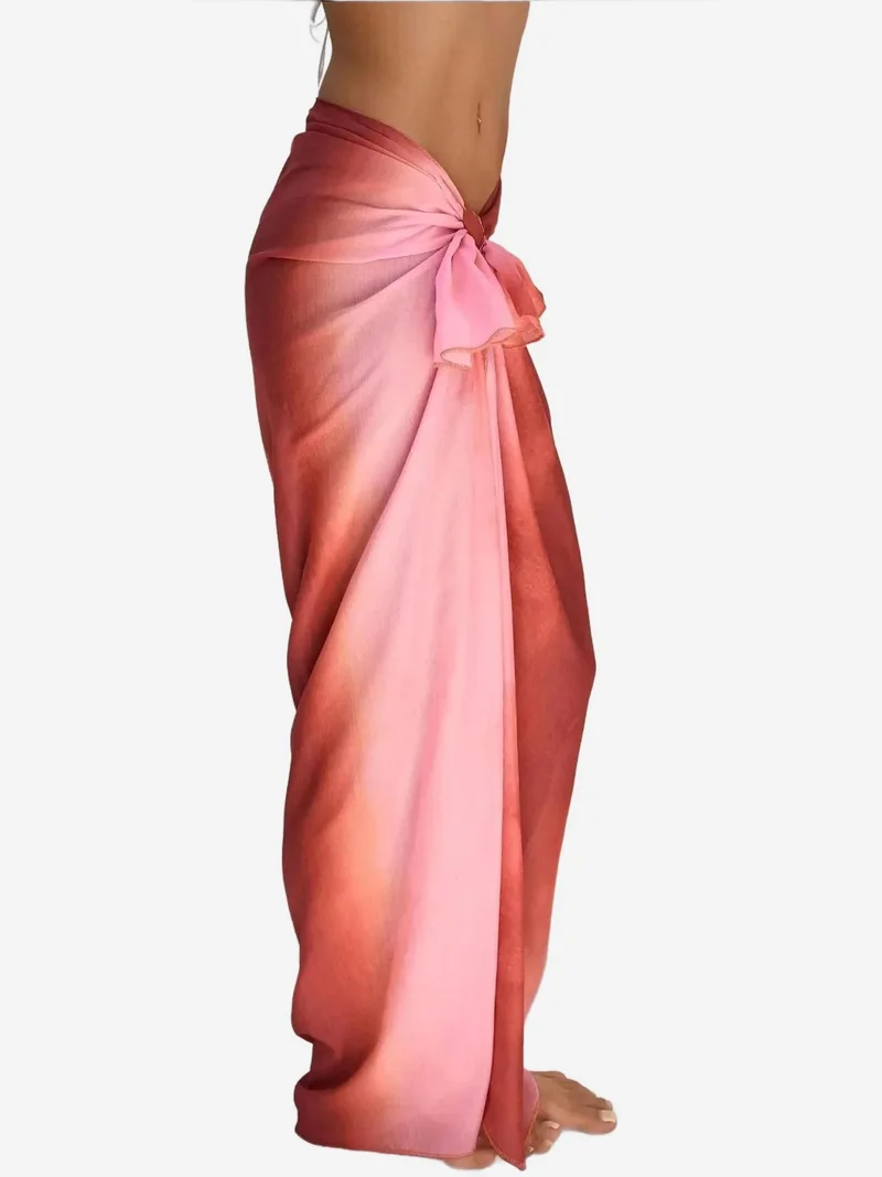 هيكاب غطاء شاطئ طويل مطبوع