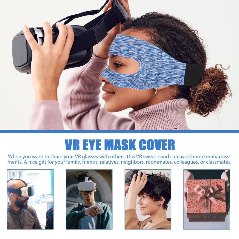 Blue VR Headset Face Cover Sweatproof Breathable Padding Eye Mask Accessory - Image 5