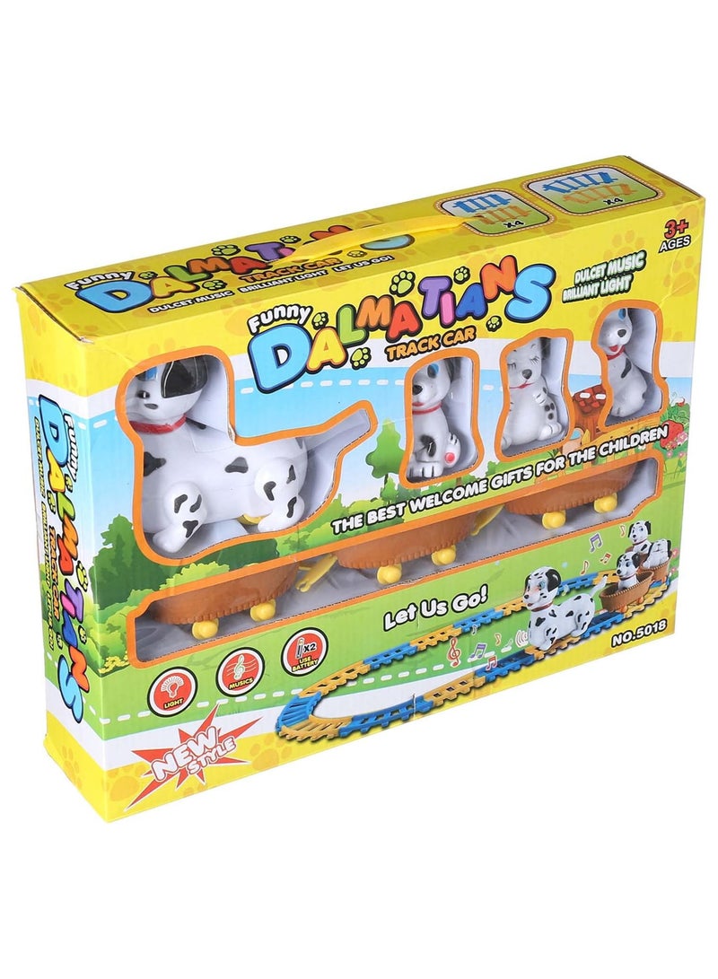 لعبة قطار عربات كلاب دلميشن منقطة للاطفال - متعددة الالوان