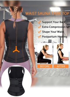 GROIC Waist Trainer for Women Waist Trainer Corset Vest Tummy Slimming Belly  Body Shaper, Double Belt Sauna Workout Trimmer Belts with Zipper and 9 Steel Bones  - Image 4