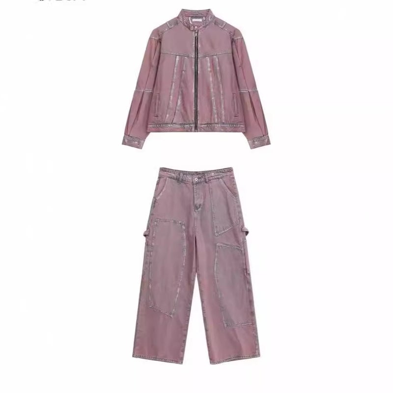 American Style Trendy Brand Retro Antique Denim Suit Men'S Casual Loose Jeans Jacket Two-Piece Set - Image 4