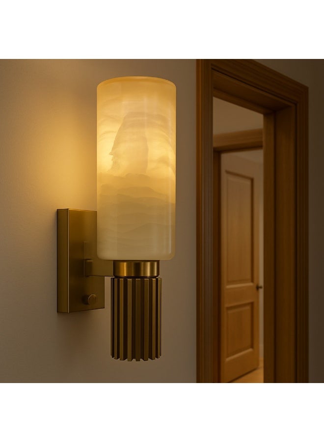 NERFA Marble Wall Light – Gold – E27 Bulb Base - Image 3