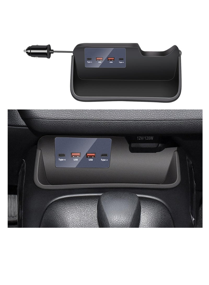 Captaintech Dual USB ＆ Typc C Port Fast Charger Compatible with 2019-2022 Toyota Corolla, Fast Car Charger, 4-Ports Car Charger Adapter, 45W Fast Charging Center Console Dedicate to Your Car - Image 1
