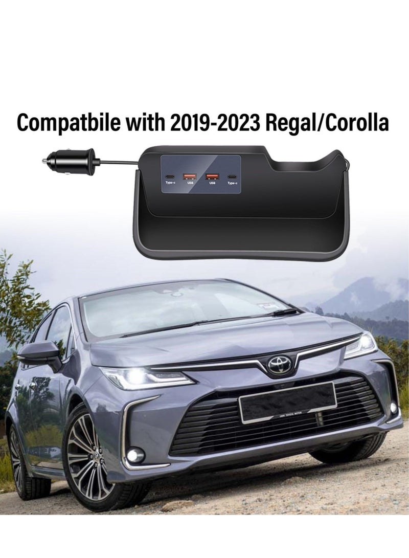 Captaintech Dual USB ＆ Typc C Port Fast Charger Compatible with 2019-2022 Toyota Corolla, Fast Car Charger, 4-Ports Car Charger Adapter, 45W Fast Charging Center Console Dedicate to Your Car - Image 5