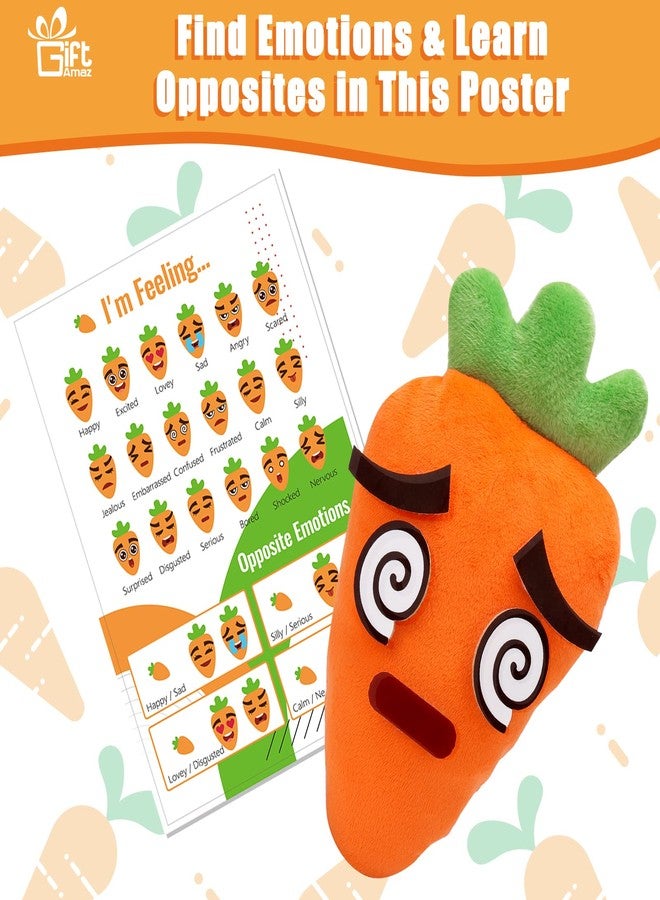 GiftAmaz Social Emotional Learning Toys - Big Feelings Carrot Social Emotional Games for Kids - 26 Facial Expressions, 10 Educational Flashcard - Preschool Learning Activities Birthday for Kid 3-6 - Image 4