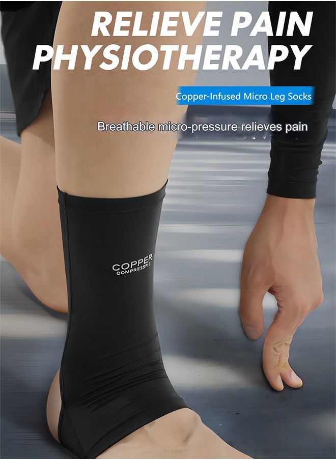 REXCHI Sprain Ankle Support compression socks, Comfortable And Breathable Adjustable Ankle Socks, Sports Ankle Support Socks, Outdoor Running Fitness Foot Basketball Compression Socks, Copper Fiber Ankle Sup  - Image 2