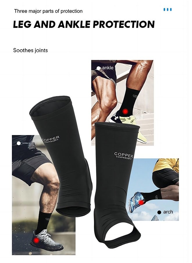 REXCHI Sprain Ankle Support compression socks, Comfortable And Breathable Adjustable Ankle Socks, Sports Ankle Support Socks, Outdoor Running Fitness Foot Basketball Compression Socks, Copper Fiber Ankle Sup  - Image 3
