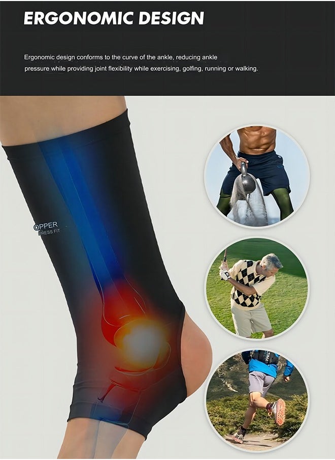 REXCHI Sprain Ankle Support compression socks, Comfortable And Breathable Adjustable Ankle Socks, Sports Ankle Support Socks, Outdoor Running Fitness Foot Basketball Compression Socks, Copper Fiber Ankle Sup  - Image 4