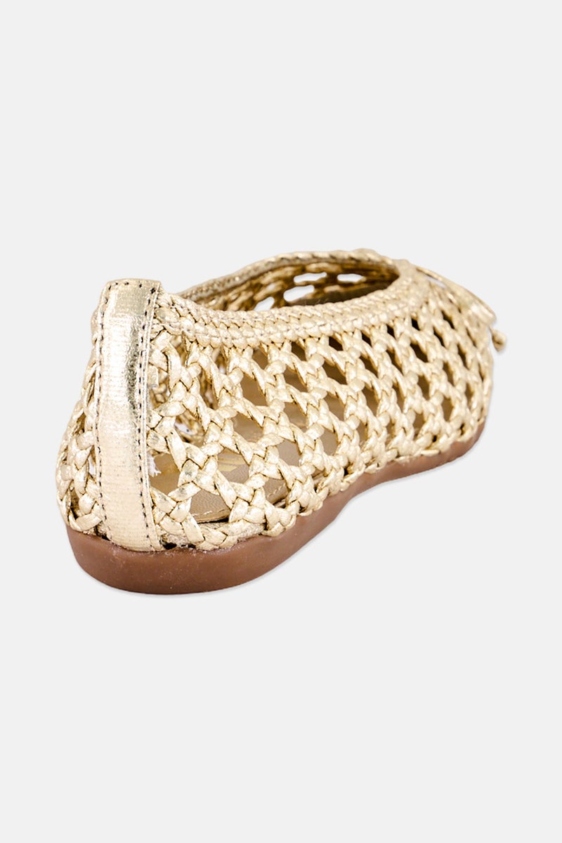 Xti Women Textile Slip On Flats, Gold - Image 2