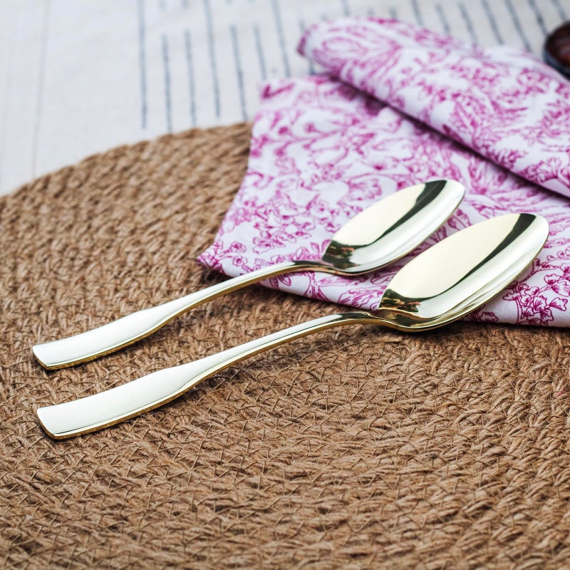 Alata Kate Champagne Gold Mirror 40-Piece Silverware Set,Service for 8,Stainless Steel Flatware Set,Mirror Cutlery Set,Dishwasher Safe - Image 5