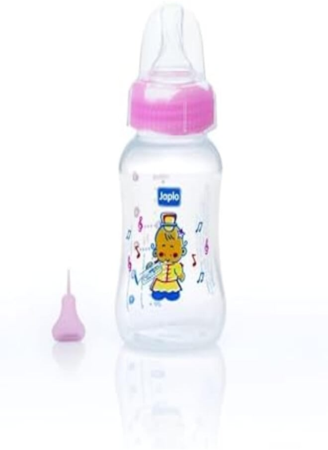 Japlo Japlo Streamline baby feeding Bottle with Anti-colic nipple & Lukewarm water mixer size 140 ml - pink colour 