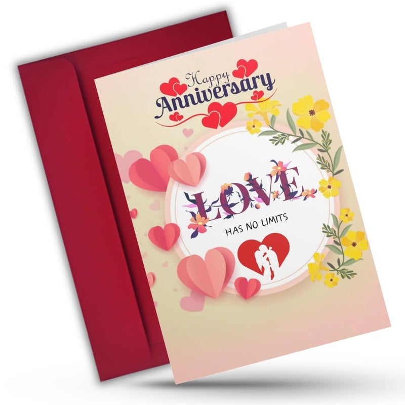 AanyaCentric AanyaCentric Anniversary Printed Greeting Card Red Envelope 83x117inch Special Romantic Gift for Husband Wife Marriage Celebration Couple Greeting  - Image 1