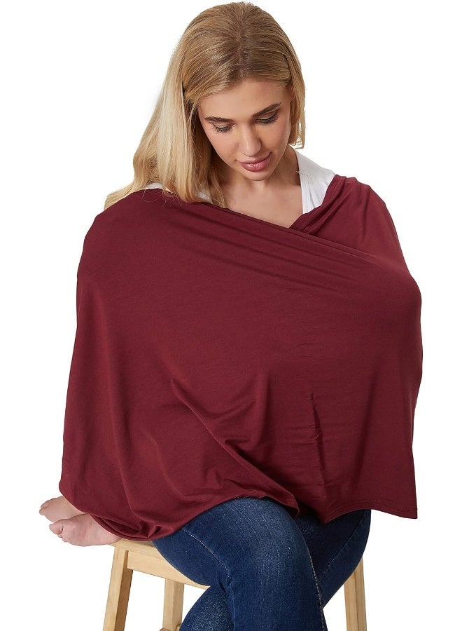 NeoTech Care Nursing Breastfeeding Cover Scarf - Soft Fabric - Red Burgundy - Image 5