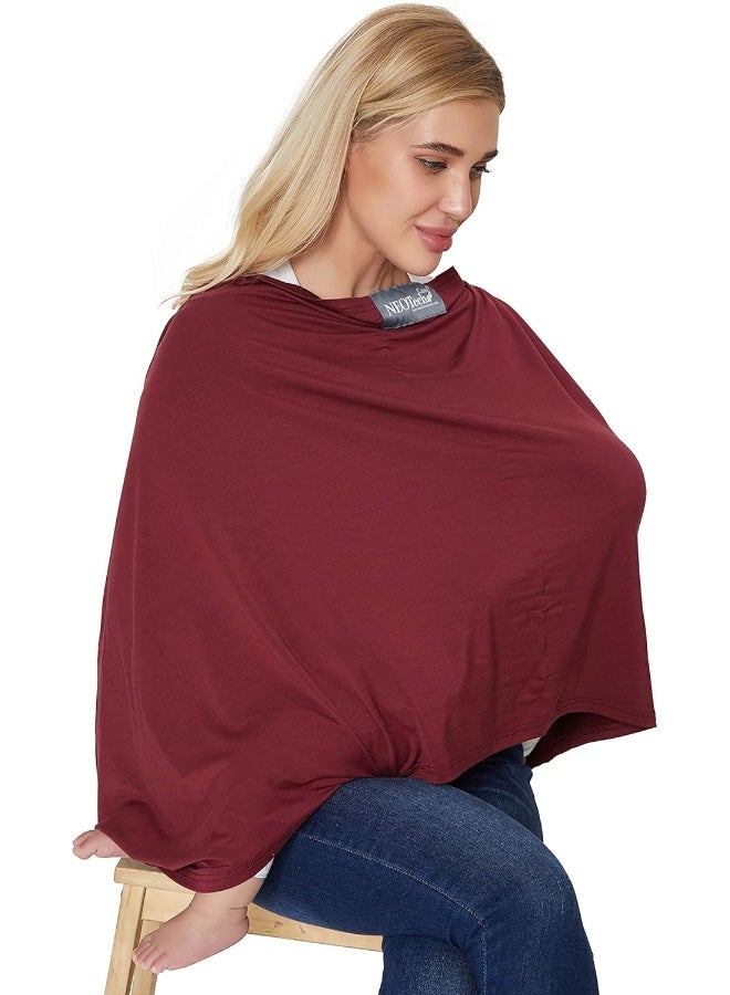 NeoTech Care Nursing Breastfeeding Cover Scarf - Soft Fabric - Red Burgundy - Image 4