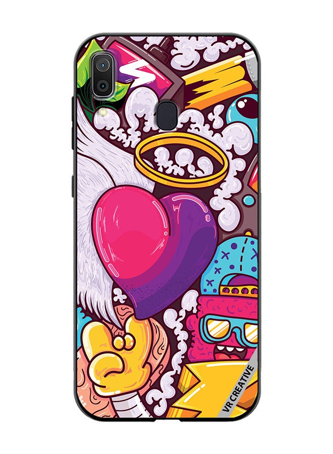 VR CREATIVE Protective Case Cover For Samsung Galaxy A30 Graphitti Design Multicolour - Image 1