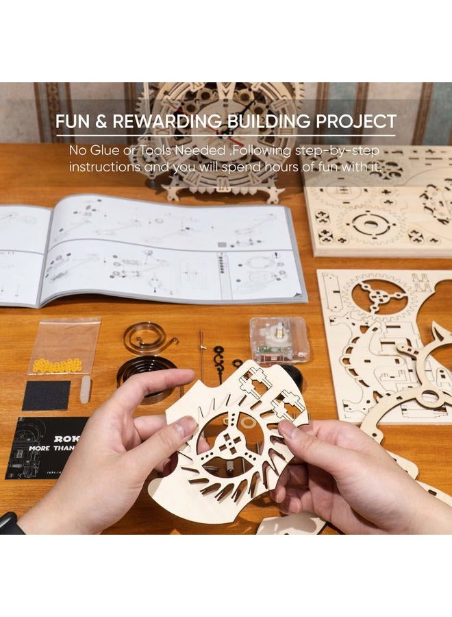 ROKR 3D Wooden Puzzle Owl Clock Kit Model Kits to Build for Adults - Image 5