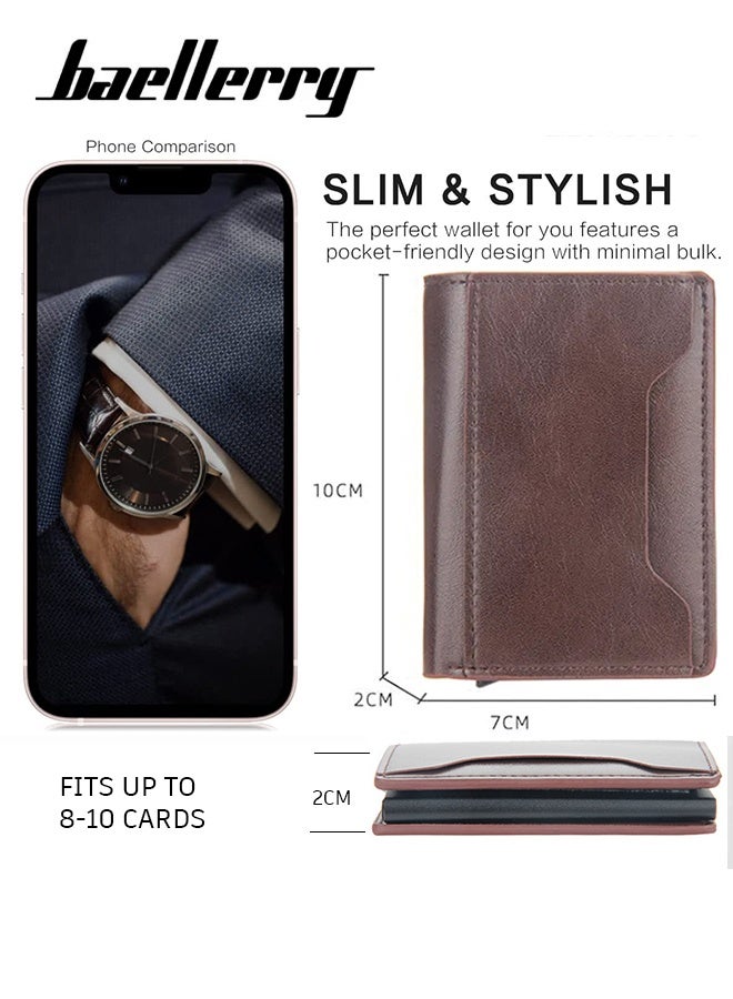 baellerry Credit Card Holder RFID Blocking, Minimalist Leather Wallets for Men Women, ID Cases Slim Wallet Leather  - Image 5