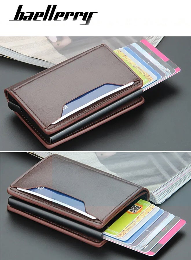 baellerry Credit Card Holder RFID Blocking, Minimalist Leather Wallets for Men Women, ID Cases Slim Wallet Leather  - Image 2
