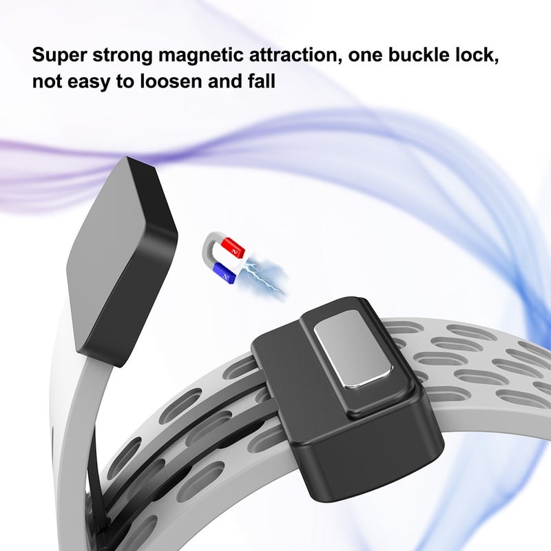 إيروريكس سوار ساعة هواوي واتش 4 / 4 برو المصنوع من السيليكون والمشبك المغناطيسي (أزرق داكن) - Image 4