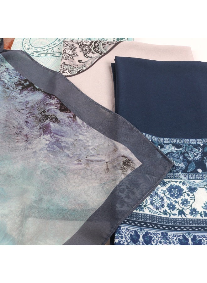 ILovhaprty Elegant Floral Printed Chiffon Scarf Shawl - 170x70cm Scarf Shawl Lightweight Hijab, Prayer Cover, Abaya Wrap for Women - Image 4