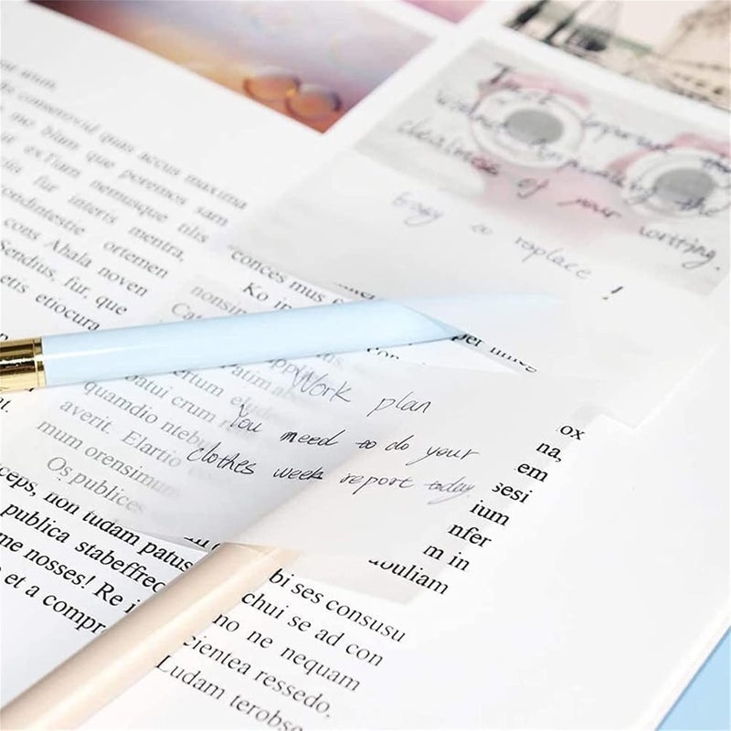 klarako 50 Sheets Sticky Notes Transparent Notebook Notes, Waterproof SelfAdhesive Notes Office Memo Notepads for Offices, Homes and Students (7.5x5.1cm) - Image 3