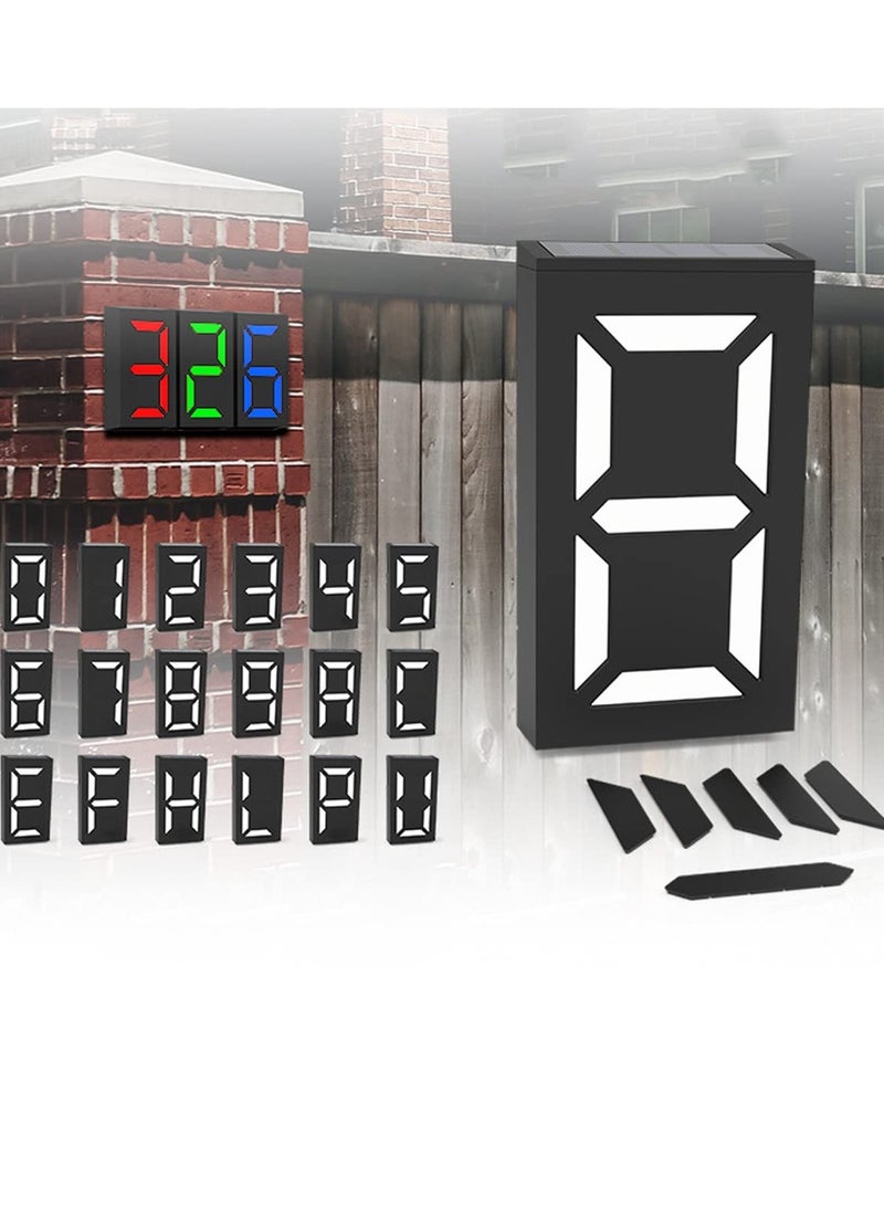 Solar LED House Number Sign - Waterproof & Solar-Powered Address Plaque for Nighttime Visibility, Perfect for Home & Yard - Image 1
