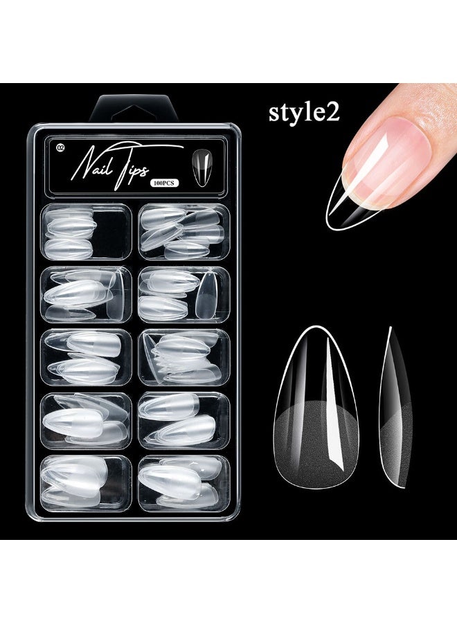 أظافر صناعية شفافة فرنسية مربعة الشكل، 500 قطعة، أطراف أظافر صناعية أكريليكية، أظافر صناعية شفافة فرنسية، 500 قطعة - Image 4