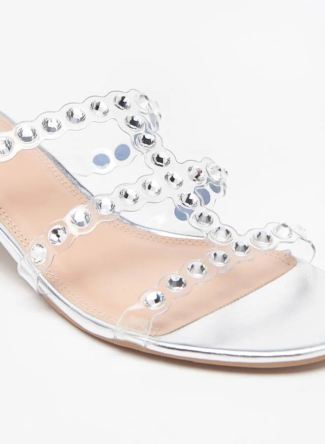 Celeste Women'S Embellished Slip-On Sandals With Block Heels