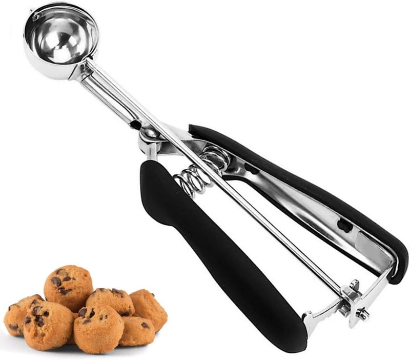 LLESCA Cookie Scoop, Ice Cream Scoop, Mini Cookie Scoops for Baking, 18/8 Stainless Steel Cookie Scooper for Baking, Cookie Dough Scoop, Ice Cream Scooper with Trigger Release, Non-slip Grip(35MM)…… - Image 1