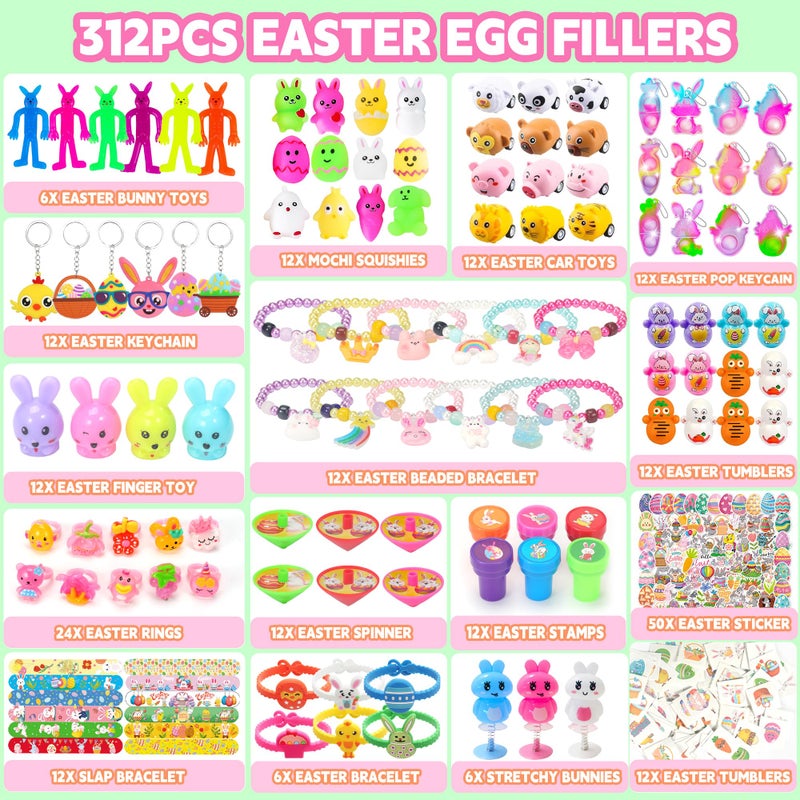 PLOUGVI 312Pcs Easter Egg Fillers & Basket Stuffers - Easter Toys for Egg Hunt Supplies, Party Favors, Gifts and Essentials - Image 2