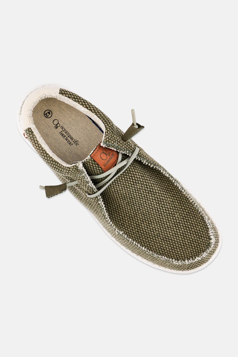 Ocean Pacific أحذية كاجوال للرجال برباط، زيتوني - Image 4