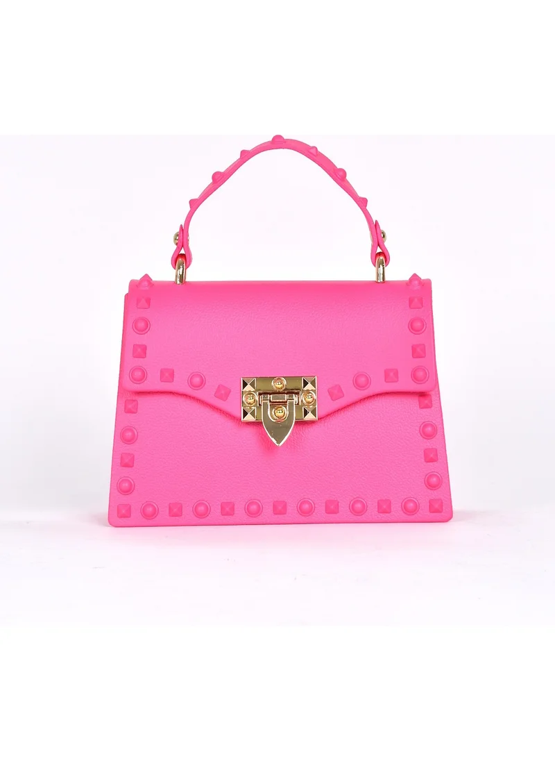 Elatae Women's Shoulder Strap Silicone Crossbody Bag Pink 26659