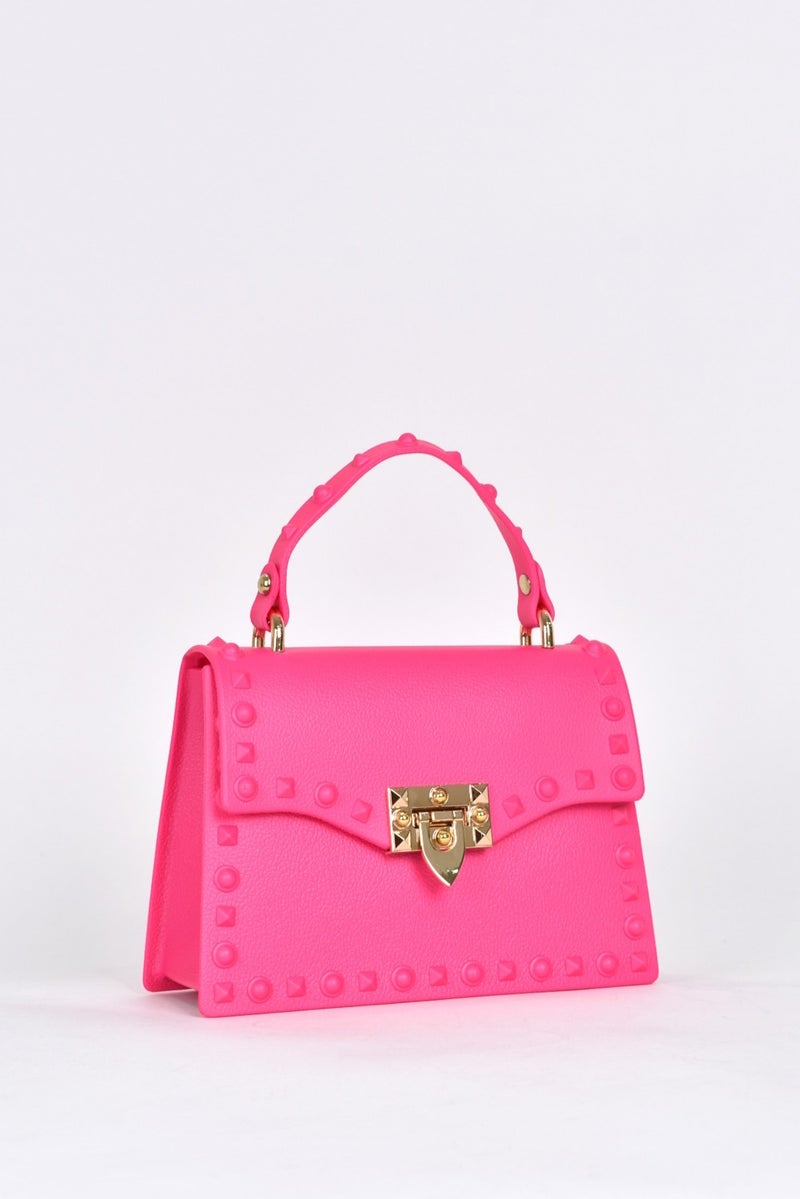 Elatae Women's Shoulder Strap Silicone Crossbody Bag Pink 26659  - Image 4