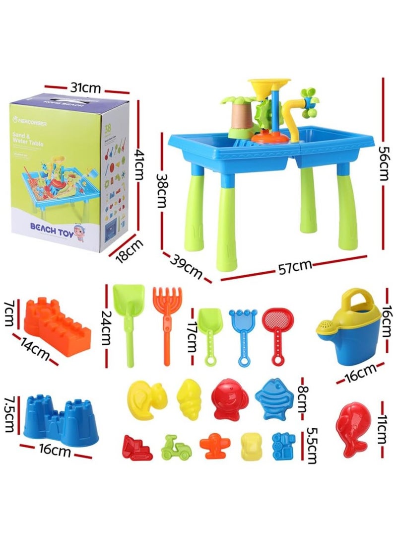 Soofam Kids Sand and Water Table Windmill Shovel Outdoor Sandpit Toys Beach Play - Image 2