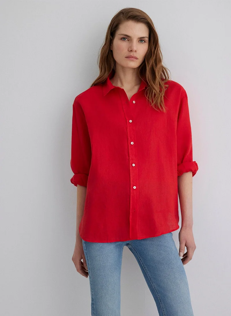 MAVI Red Linen Shirt