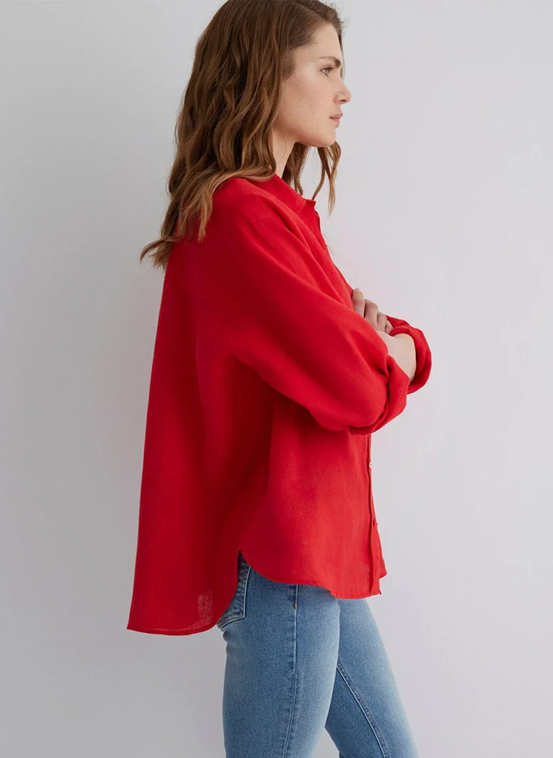 MAVI Red Linen Shirt