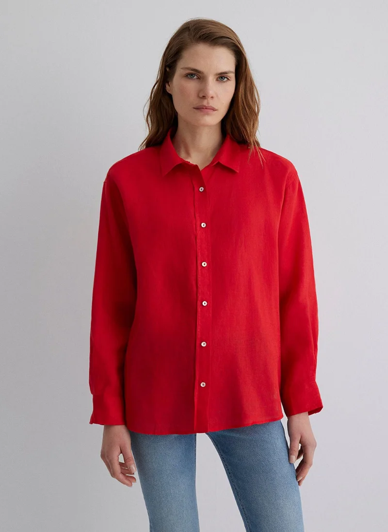 MAVI Red Linen Shirt