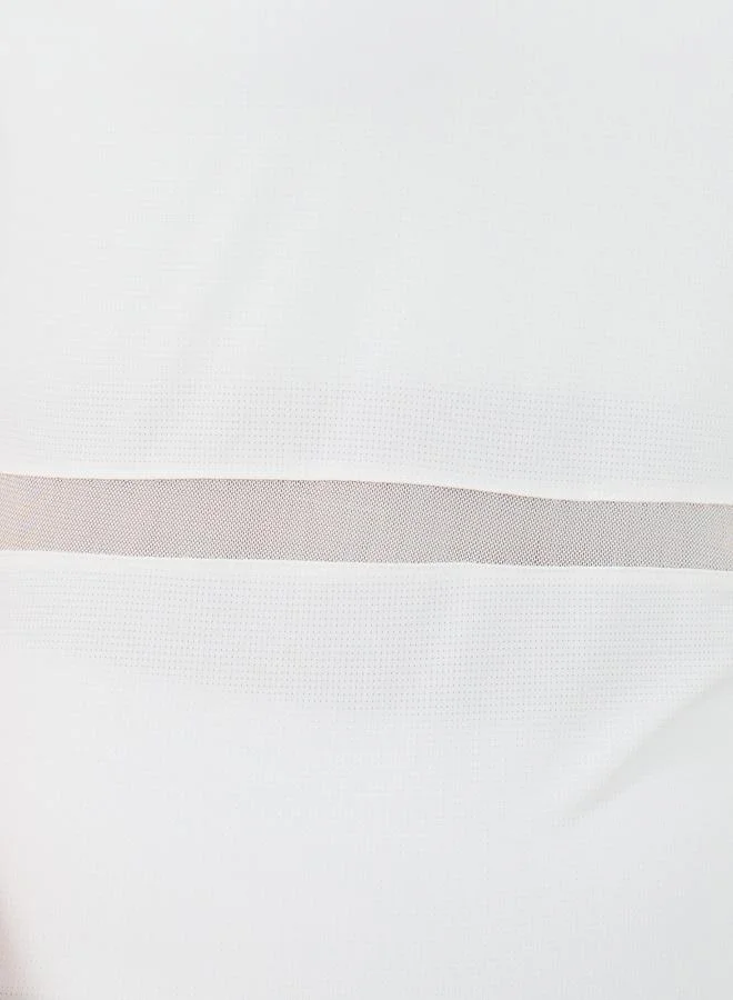 Styli Styli Textured Mesh Insert Short Sleeve Top