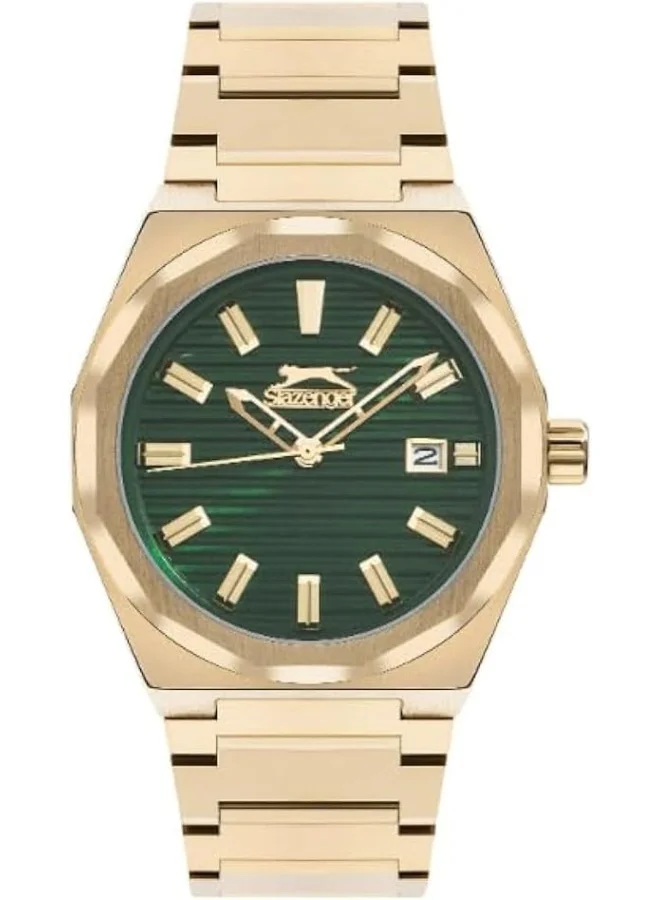 Slazenger SLAZENGER Men's Watch, Multi Function Display and Metal Strap - SL.9.2143.1.03, Gold